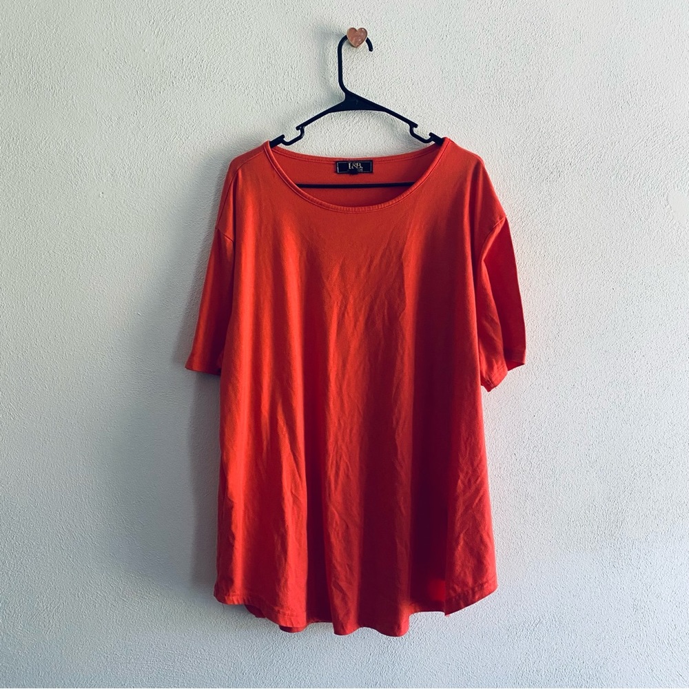Lucky & Blessed coral tee